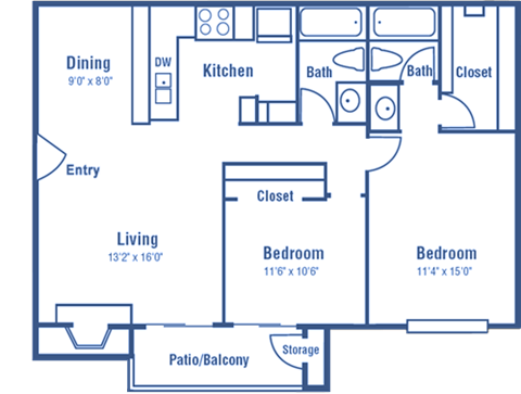 B1 floor plan of Westdale Pointe in Austin, TX