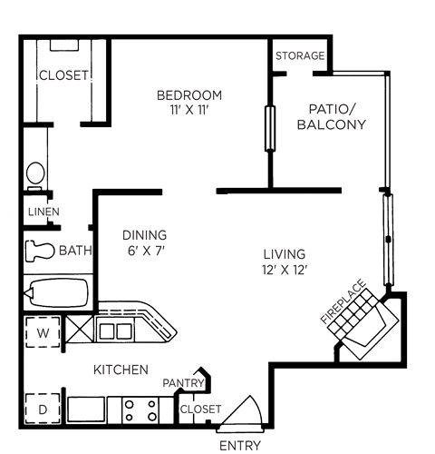 Tahoe Floor Plan at The Players Club of Brentwood Apartments in Nashville, Tennessee
