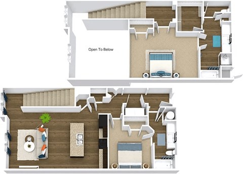 carmine floor plan of GreenVue in Richardson, TX