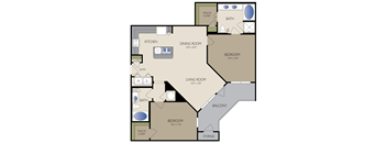 Timmons Floor Plan at The Grand at Upper Kirby | Apartments in Houston, TX