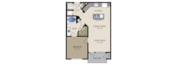 Cummins Floor Plan at The Grand at Upper Kirby | Apartments in Houston, TX