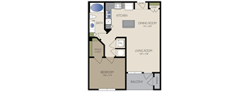 Essex Floor Plan at The Grand at Upper Kirby | Apartments in Houston, TX