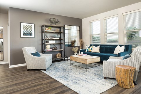 Model Living Room at The Grand at Upper Kirby | Apartments in Houston, TX