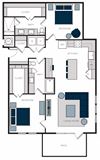 "B10" 2 Bedroom 2 Bath Floor Plan "B10" 2 Bedroom 2 Bath Floor Plan at The Alastair at Aria Village, Sandy Springs, GA
