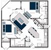 "B7.1" 2 Bedroom 2 Bath Floor Plan "B7.1" 2 Bedroom 2 Bath Floor Plan at The Alastair at Aria Village, Sandy Springs