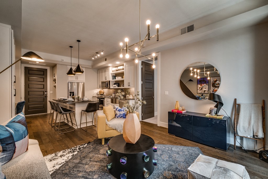 Living Room Come Dining Area at The Hamilton, Dallas