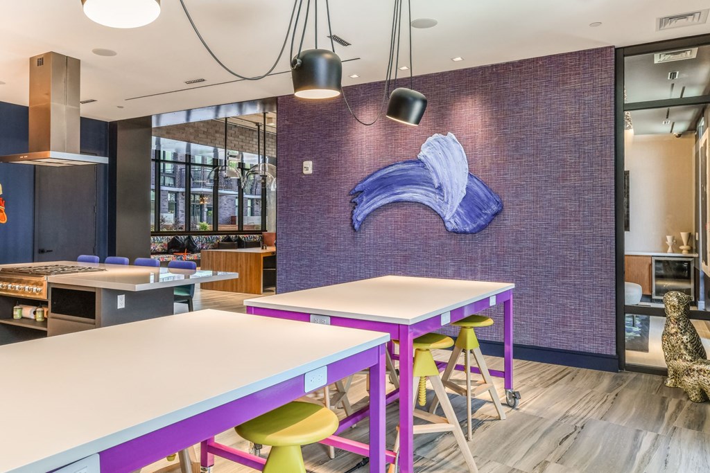 Maker Space Area at The Hamilton at The Epic in Deep Ellum, Dallas, Texas, TX