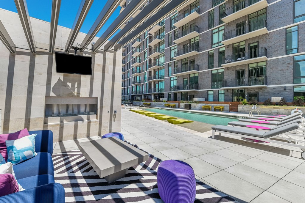 Poolside Seating at The Hamilton at The Epic in Deep Ellum, Dallas, Texas, TX