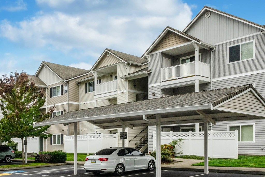 Carports and Building Exteriors at The Madison Apartments in Olympia, Washington, WA