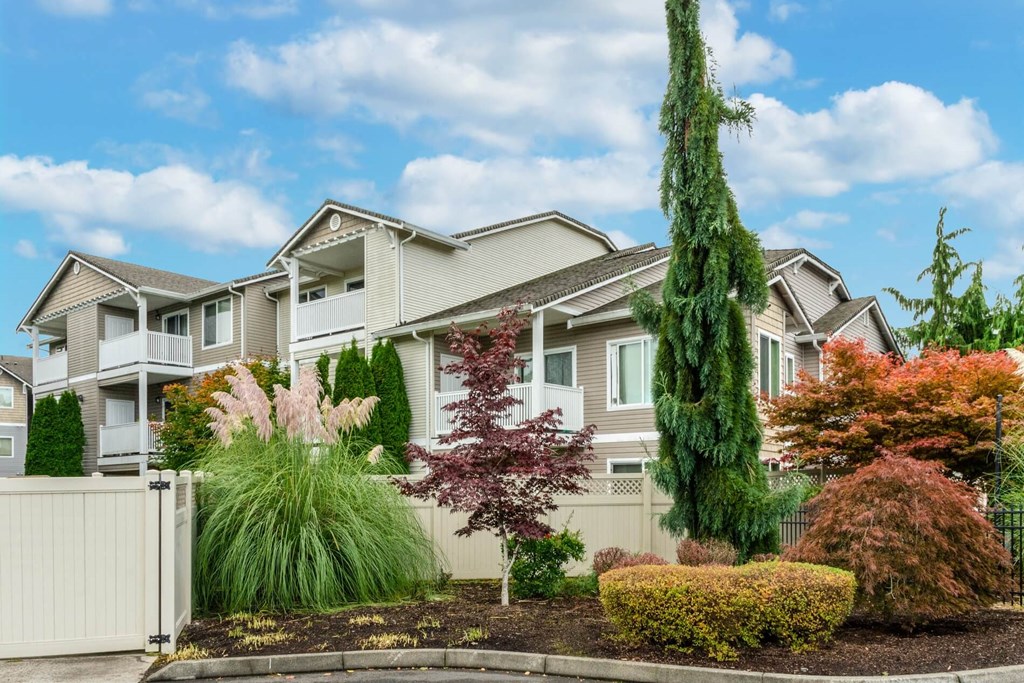 Beautiful Landscaping and Apartment Buildings at The Madison Apartments in Olympia, Washington, WA