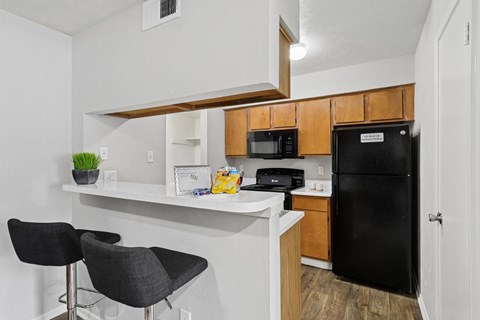 Model unit kitchen at The Summit in Mesquite, TX