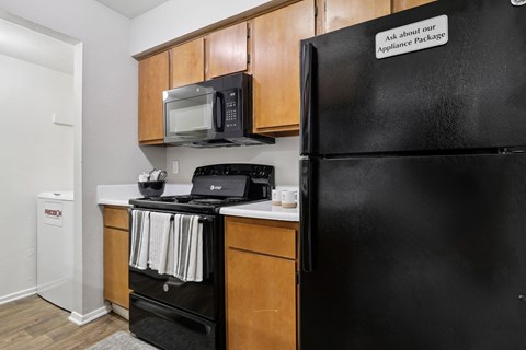 Model unit kitchen at The Summit in Mesquite, TX