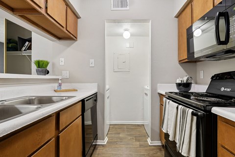 Model unit kitchen at The Summit in Mesquite, TX