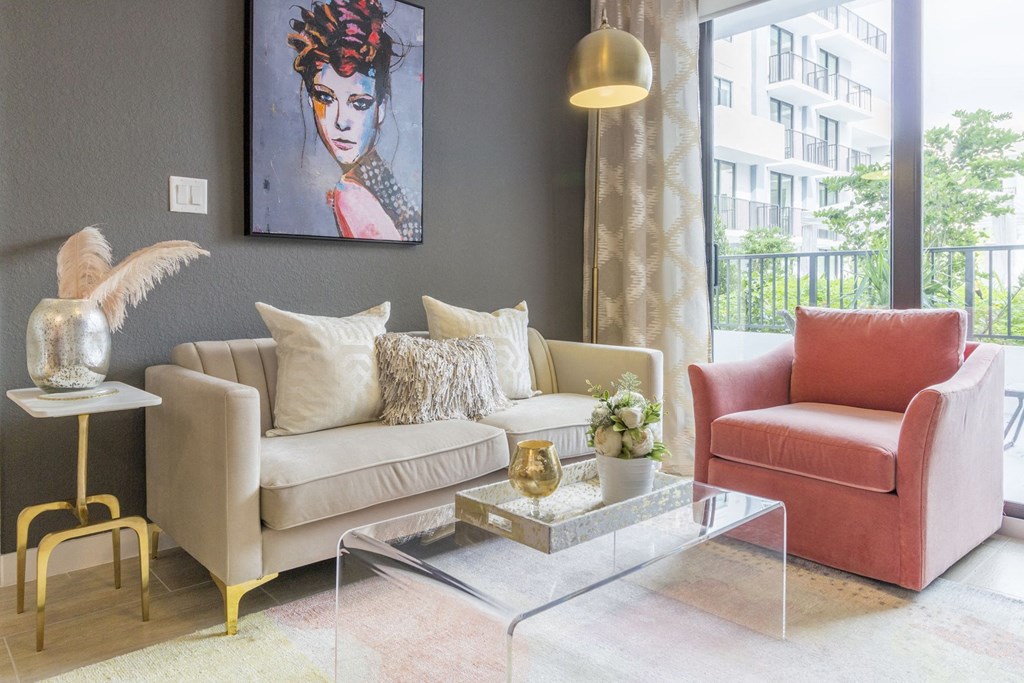 Modern Living Room at Twenty2 West, West Miami