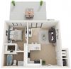 1 Bed 1 Bath Floor Plan 1 Bed 1 Bath Floor Plan at Twenty2 West, West Miami, Florida