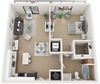 1 Bedroom 1 Bathroom Floor Plan 1 Bedroom 1 Bathroom Floor Plan at Twenty2 West, West Miami