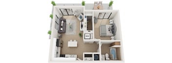 1 Bed 1 Bath Eighty5  Floor Plan at Twenty2 West, West Miami, FL, 33155