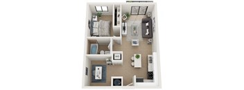 1 Bedroom 1 Bathroom Eighty6 Floor Plan at Twenty2 West, West Miami, FL