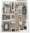 1 Bedroom 1 Bathroom Eighty6 Floor Plan 1 Bedroom 1 Bathroom Eighty6 Floor Plan at Twenty2 West, West Miami, FL