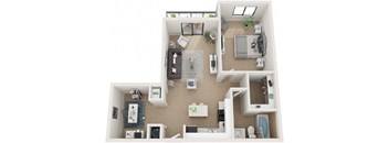 1 Bed 1 Bath Eighty7 Floor Plan at Twenty2 West, West Miami, 33155