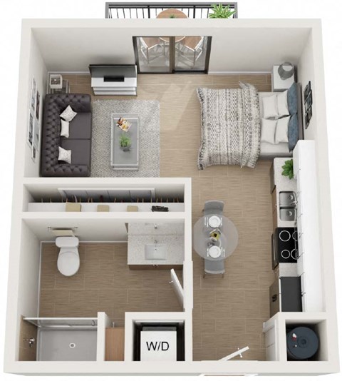 0 Bed 1 Bath Floor Plan at Twenty2 West, Florida