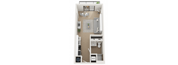 Studio Sixty3 Floor Plan at Twenty2 West, Florida, 33155