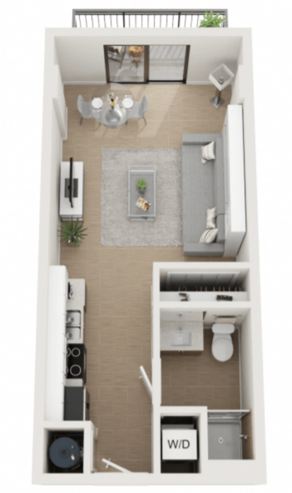 Studio Sixty3 Floor Plan at Twenty2 West, Florida, 33155