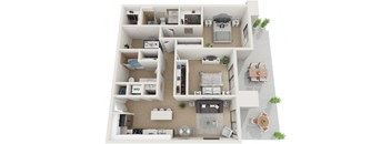 2 bedroom 2 bath Thirty2 Floor Plan at Twenty2 West, West Miami, FL