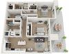 2 bedroom 2 bath Thirty2 Floor Plan 2 bedroom 2 bath Thirty2 Floor Plan at Twenty2 West, West Miami, FL