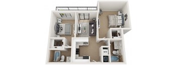 2 Bed 2 Bath Floor Plan at Twenty2 West, Florida