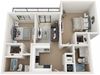 2 Bed 2 Bath Floor Plan 2 Bed 2 Bath Floor Plan at Twenty2 West, Florida