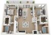2 Bedroom 2 Bathroom Floor Plan 2 Bedroom 2 Bathroom Floor Plan at Twenty2 West, Florida, 33155