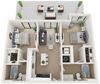 2 bedroom 2 bath Floor Plan 2 bedroom 2 bath Floor Plan at Twenty2 West, West Miami, FL, 33155