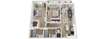 2 Bed 2 Bath Twenty4 Floor Plan at Twenty2 West, West Miami, FL