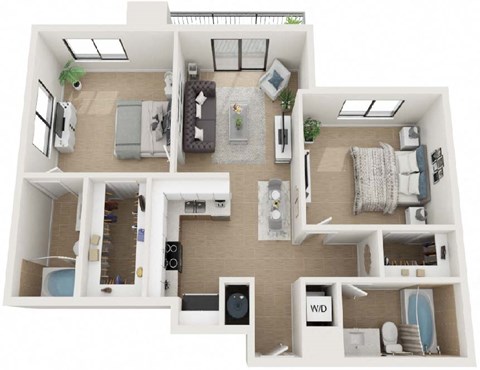 2 Bed 2 Bath Twenty8 Floor Plan at Twenty2 West, Florida