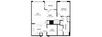 Allusion at West University A16 Floor Plan, Houston, TX