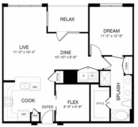 Allusion at West University A16 Floor Plan, Houston, TX