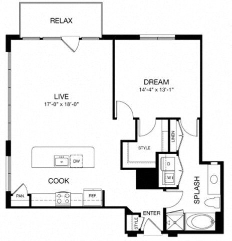 Allusion at West University A17 Floor Plan, Houston, TX