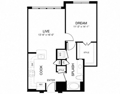 Allusion at West University A7 Floor Plan, Houston, TX