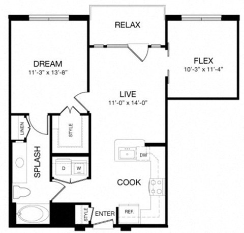 Allusion at West University A8 Floor Plan, Houston, TX