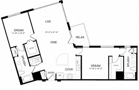 Allusion at West University B12 Floor Plan, Houston, TX