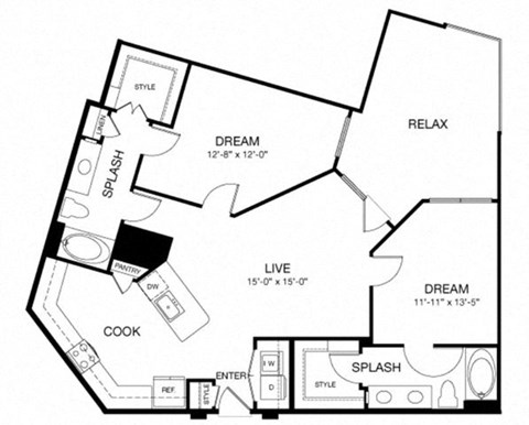 Allusion at West University B5 Floor Plan, Houston, TX