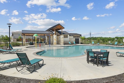 our apartments showcase an unique swimming pool at Beacon at Vine Creek, Pflugerville, Texas
