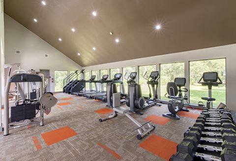 the gym of Vine apartment in Arlington, TX