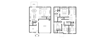 Sycamore - 4 Bedroom 2.5 Bath 2,338 Sq. Ft. Floor Plan at Beacon at Vine Creek, Pflugerville, 78660