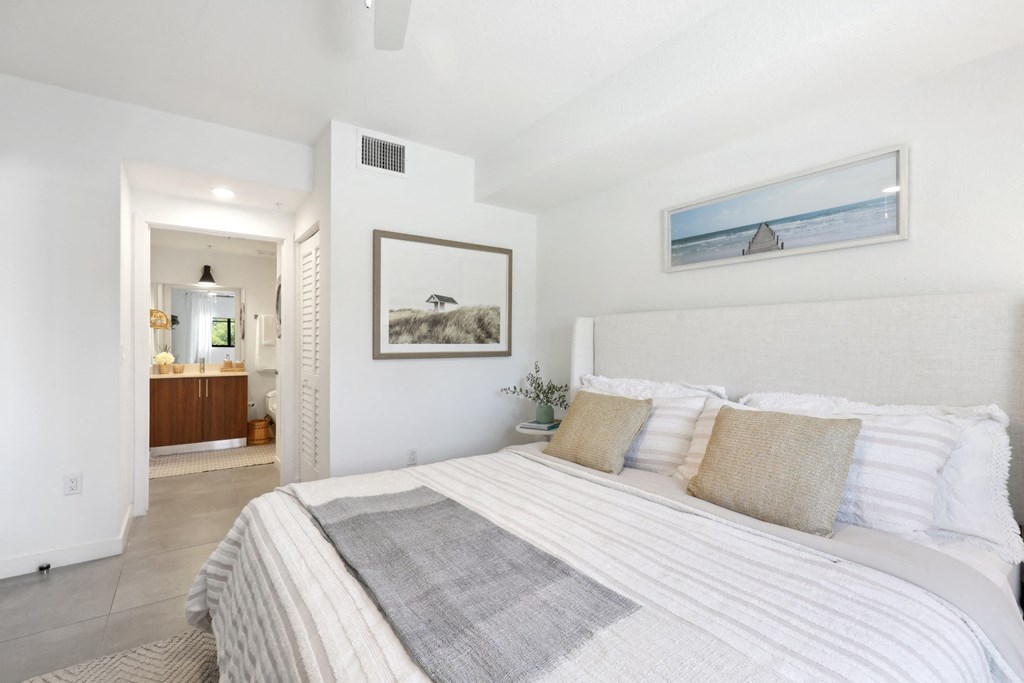 Alternate View of Second Bedroom and bathroom in B1 Floor Plan at Westgate on University in Lauderhill, FL