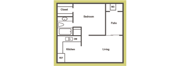 A1 Floorplan at Walnut Creek Crossing Apartments