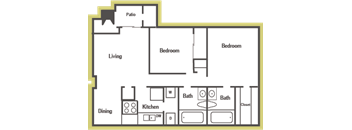 B1 Floorplan at Walnut Creek Crossing Apartments