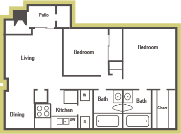 B1 Floorplan at Walnut Creek Crossing Apartments