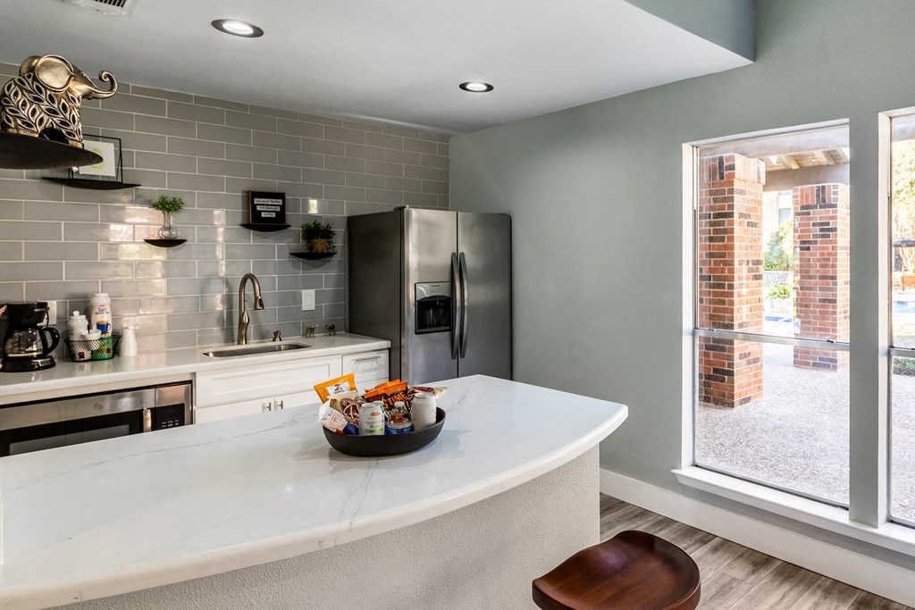 Clubhouse Kitchen at Walnut Creek Crossing Apartments in Austin, Texas, TX